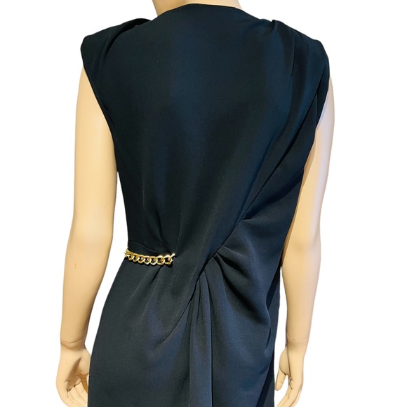 The Kooples Black Dress Sleeveless Wrap with a Gold Chain Size M 100% polyester - Picture 13 of 16